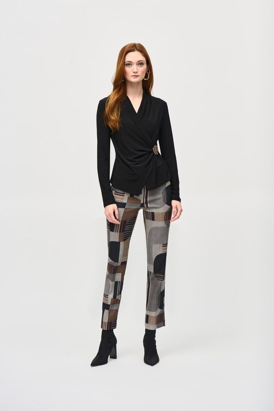 JOSEPH RIBKOFF Patterned Ankle Pant JOSEPH RIBKOFF Patterned Ankle Pant