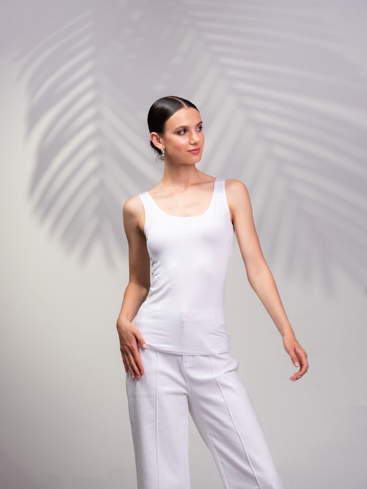 ALISON SHERI Layering Tank, Color: WH, Size: XSM/SML