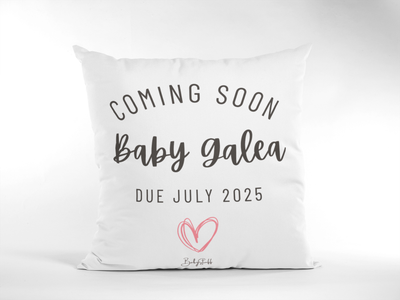 Heart Outline &quot;Coming Soon&quot; Cushion