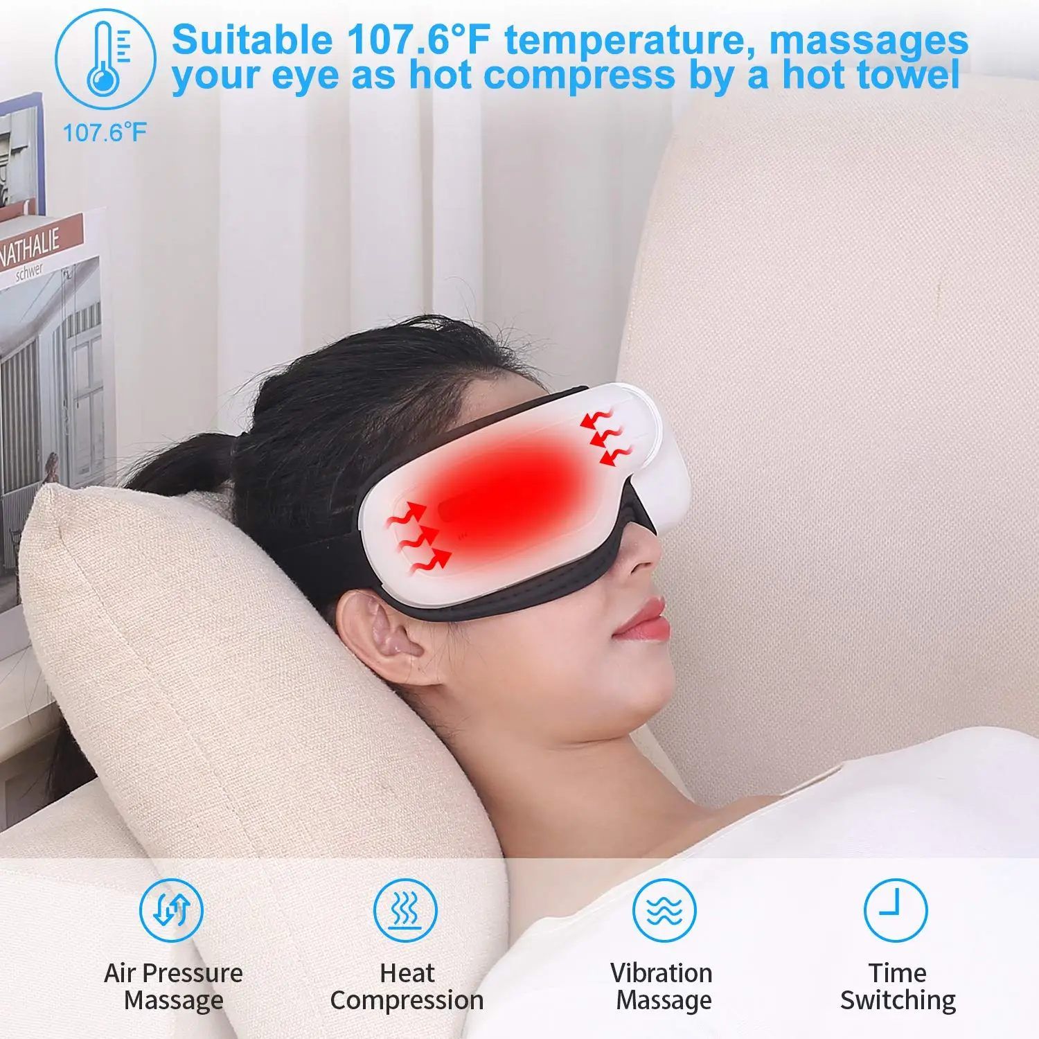 Eye Massager Relieve Fatigue Steam Moisturizing Eye Protection Hot Compress Charging Eye Mask Intelligent Children&amp;#039;s Eye Massager