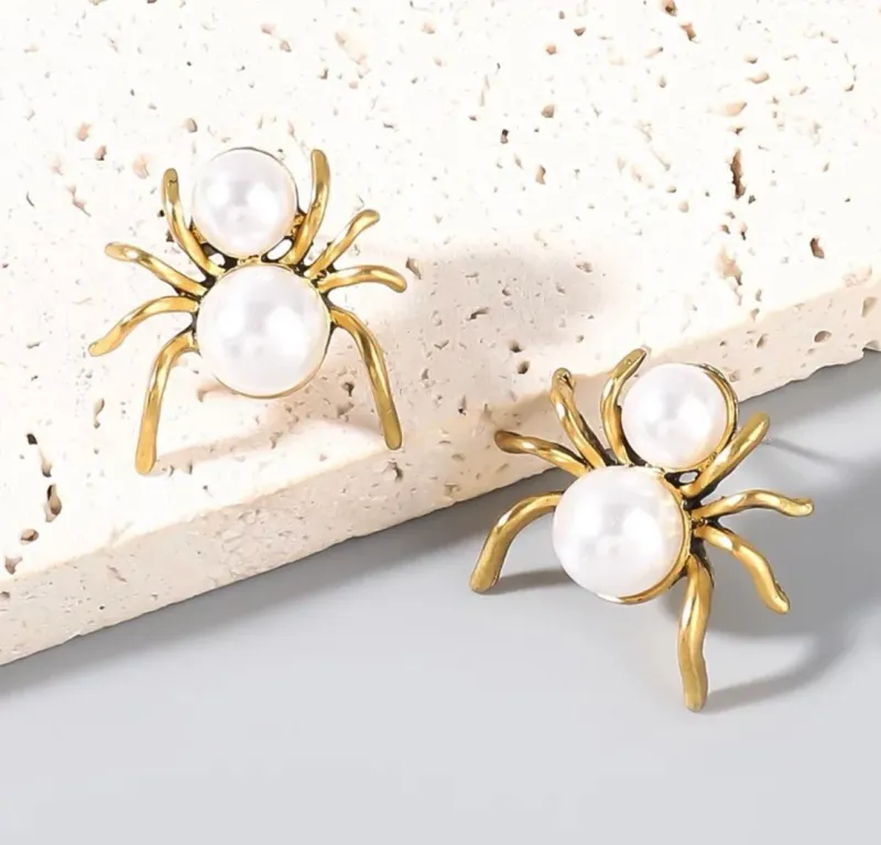 Pearl Spider Earrings