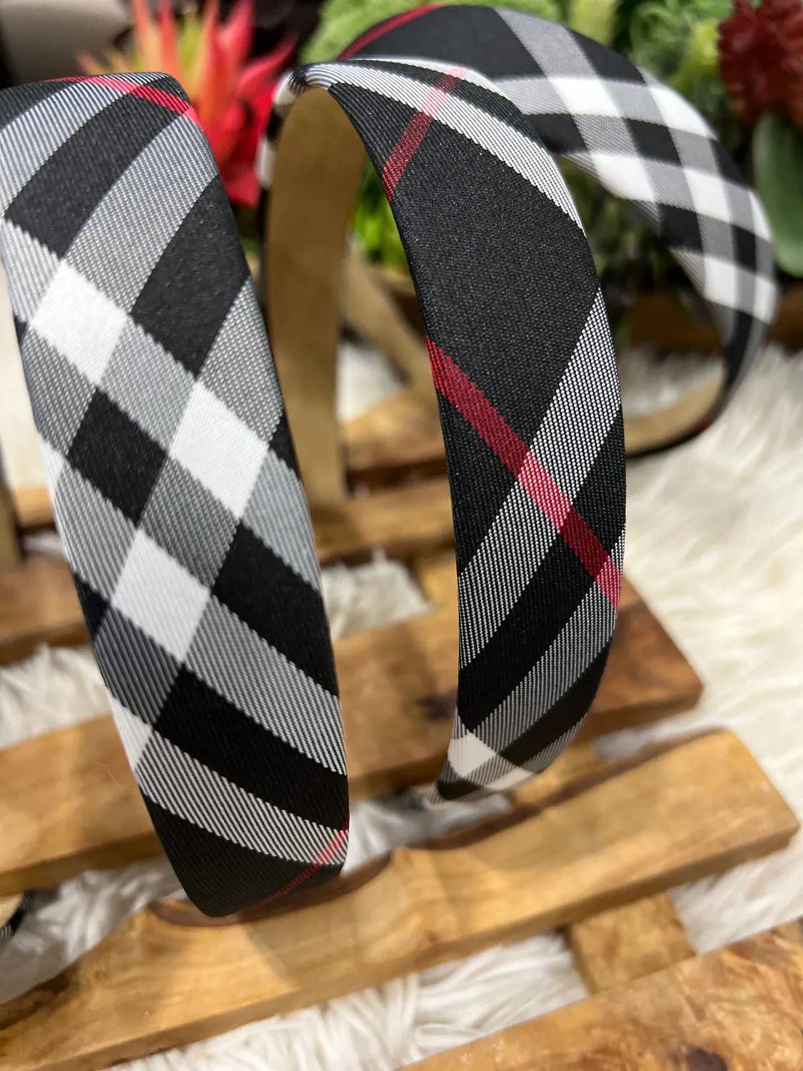 1-inch check/plaid headband