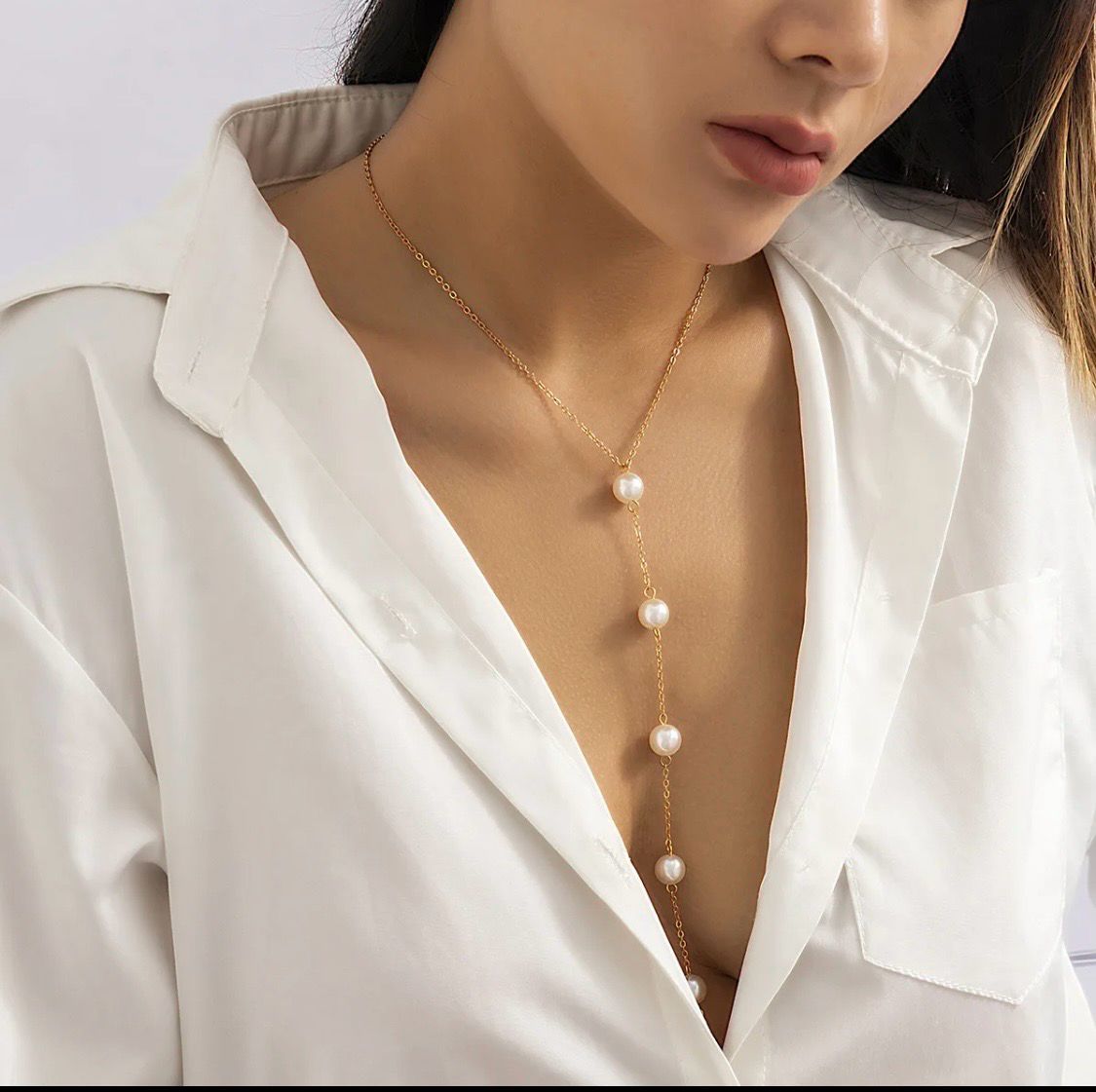 Pearl Lariat Necklace