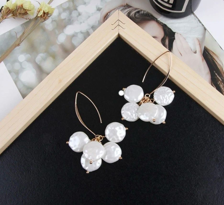 Freshwater Pearl Grape Earrings