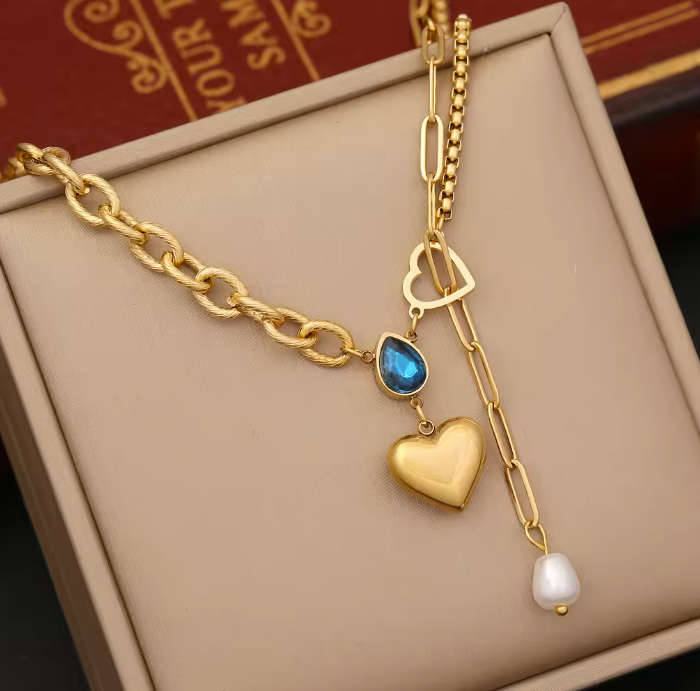 18K Gold Tone Heart Bracelet