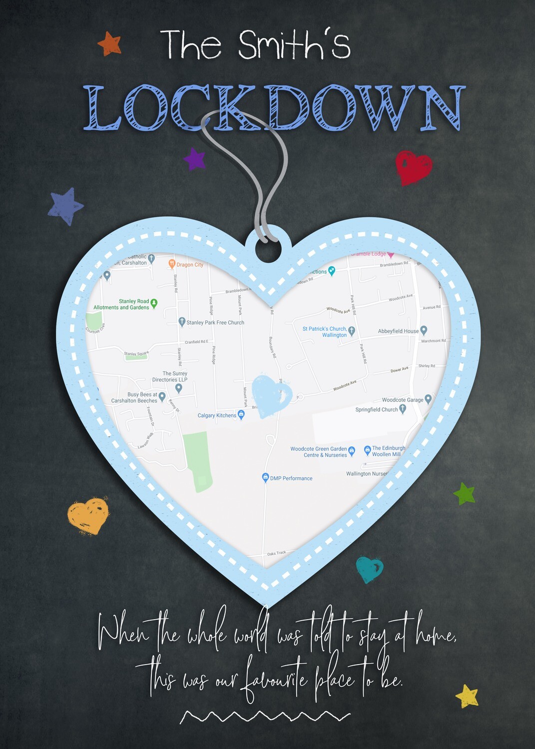 Lockdown Chalkboards - Favourite Place (Map) Board
