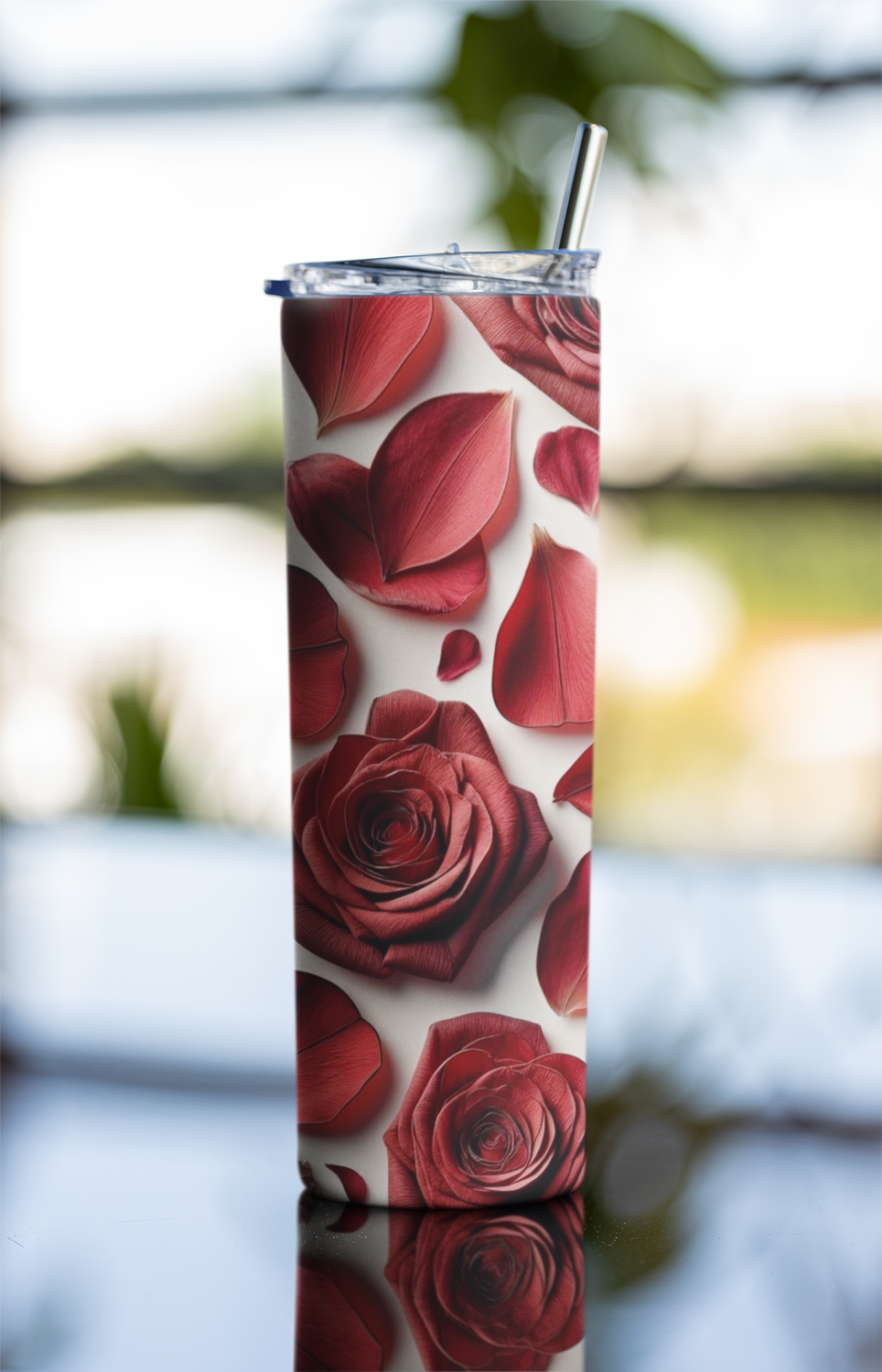 Red Rose Petals Tumbler