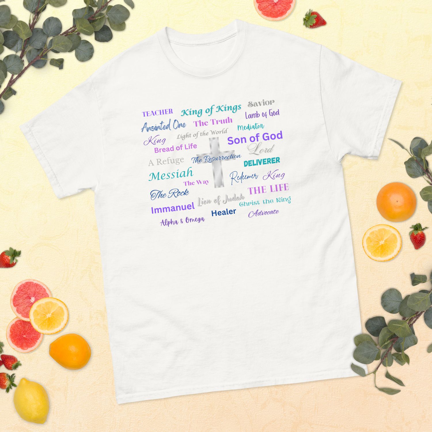 Jesus Names w/Silver Cross T-shirt