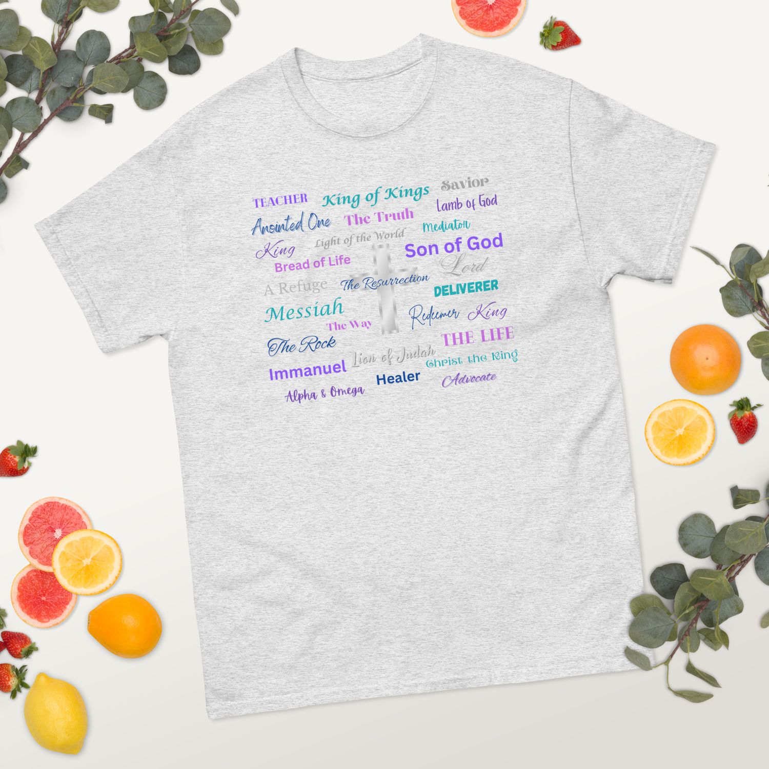 Jesus Names w/Silver Cross T-shirt