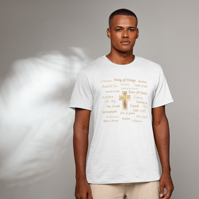 Names of Jesus w/Cross Gold T-shirt