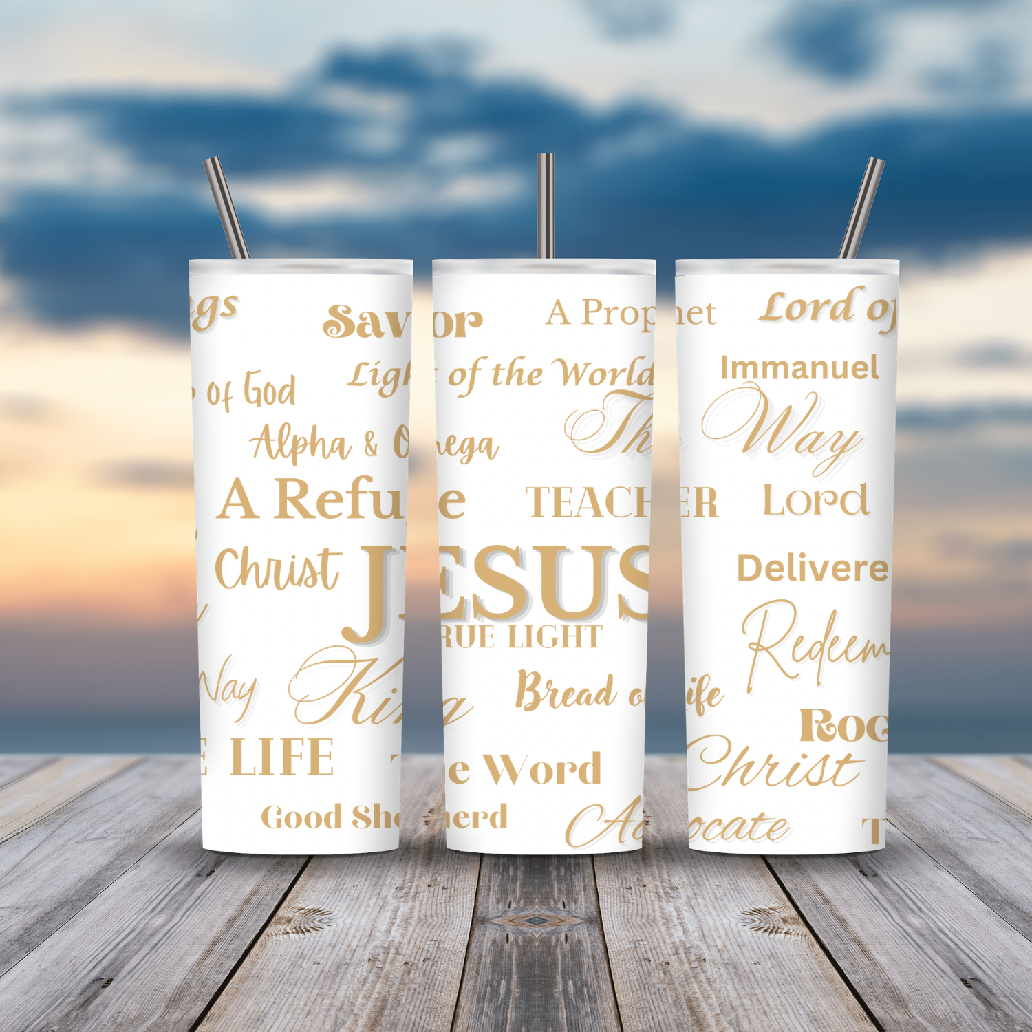 Jesus Names Tumbler Gold