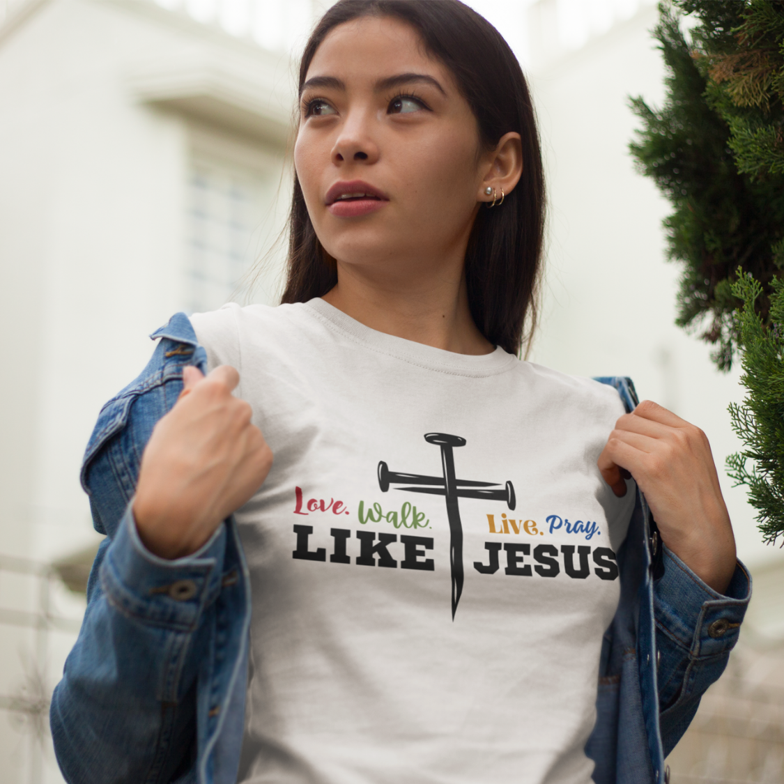Love, Walk, Live, Pray Like Jesus Color T-shirt