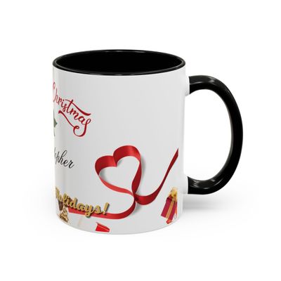 Personalized Name Mugs Merry Christmas Accent Coffee Tea Mugs For the Holidays