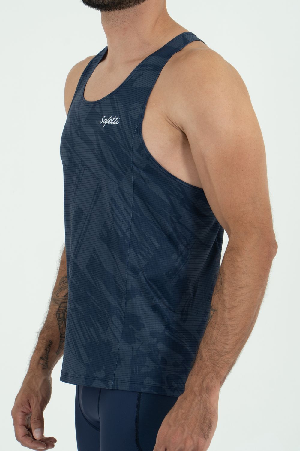 Grunge Blue Sleeveless Singlet