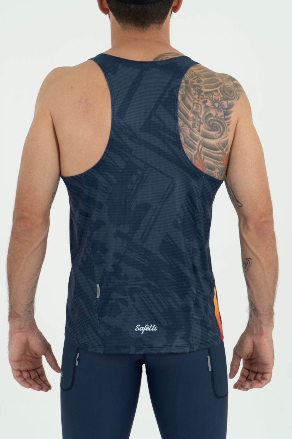 Grunge Blue Sleeveless Singlet