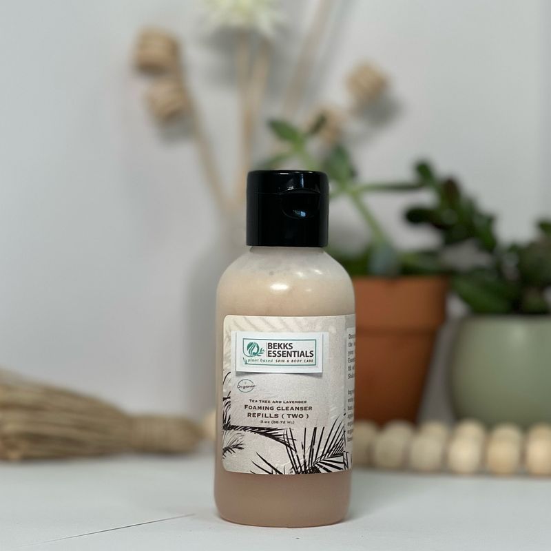 Refills (Two in one) Foaming Tea Tree/Lavender Face Cleanser by Bekks Essentials. Concentrated. Just add with water to existing bottle