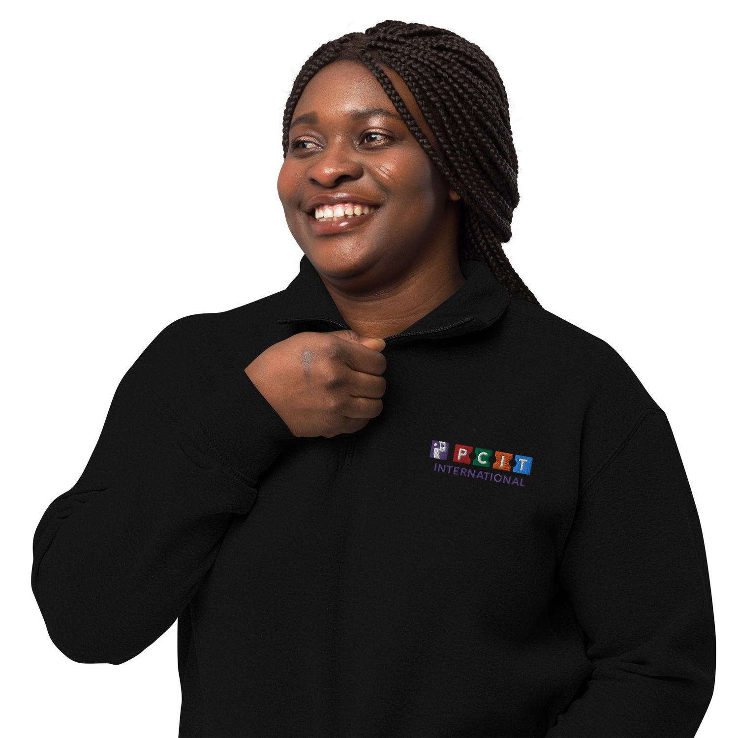 Unisex fleece pullover quarter zip