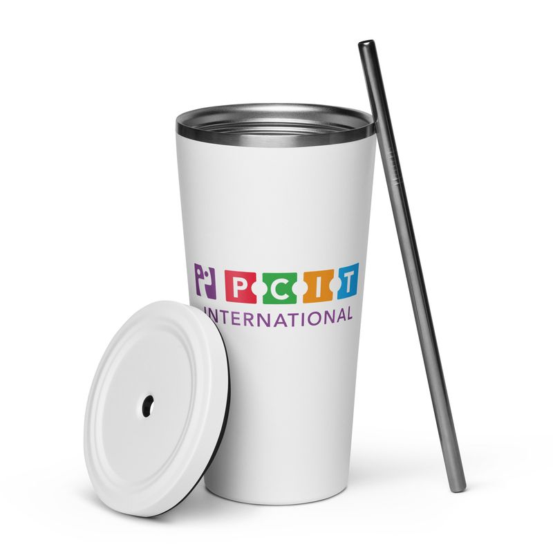 Insulated tumbler with a straw