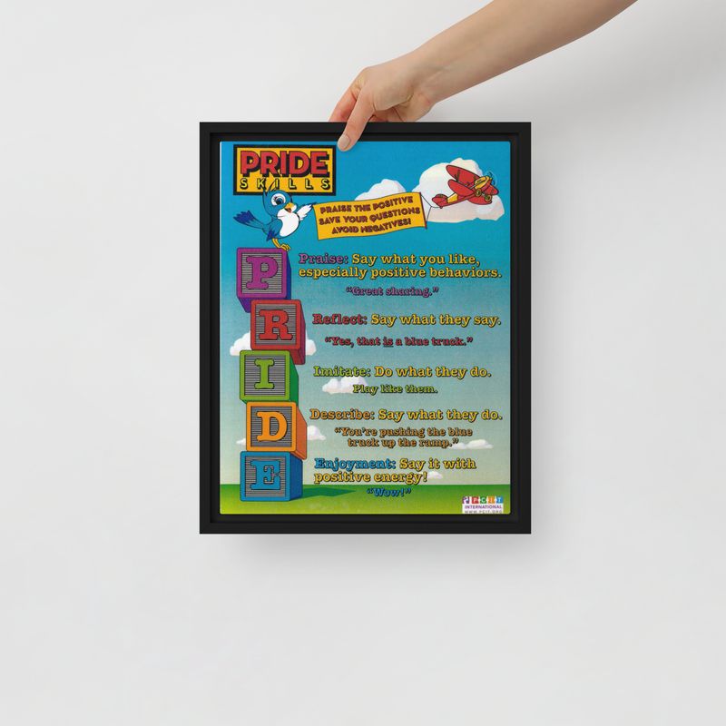 PRIDE skills Framed canvas