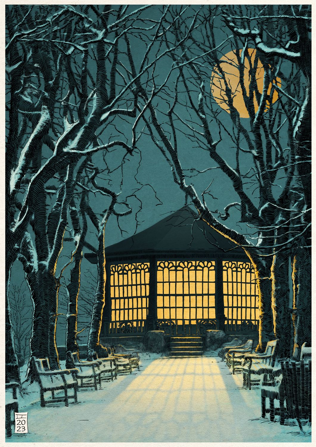 Nottingham Bandstand - signed A4 Print