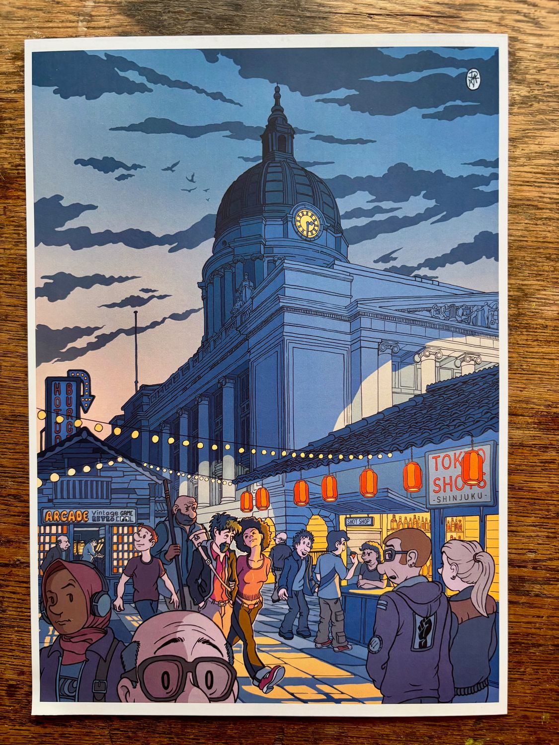 Nottingham Market - signed A4 Print