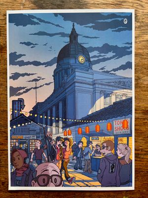 Nottingham Market - signed A4 Print