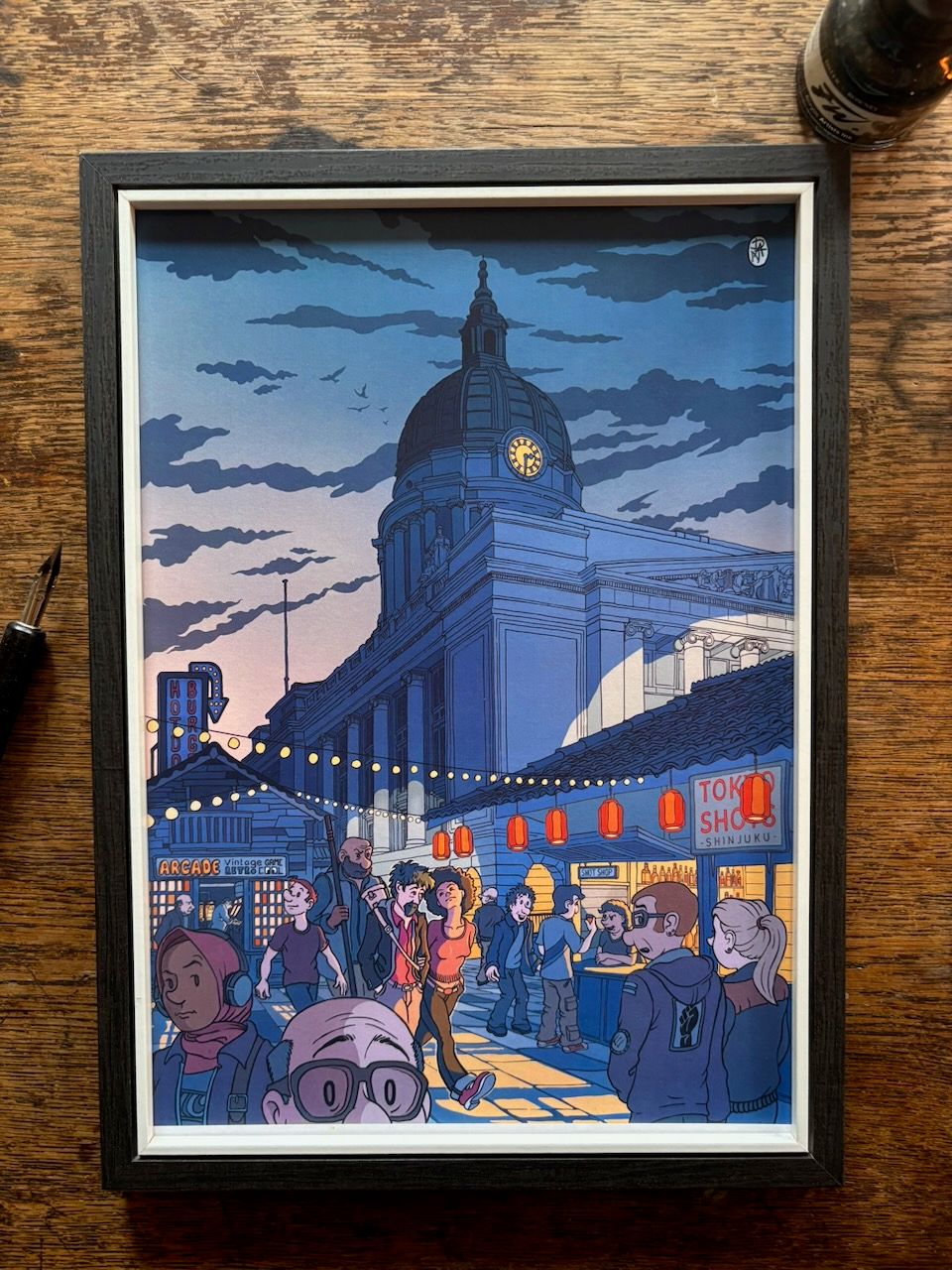 Nottingham Market - signed A4 Print