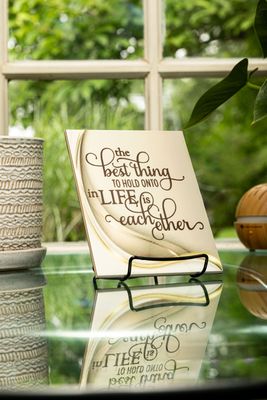 Best Things In Life - Inspirational Desk Plaque (8x8)