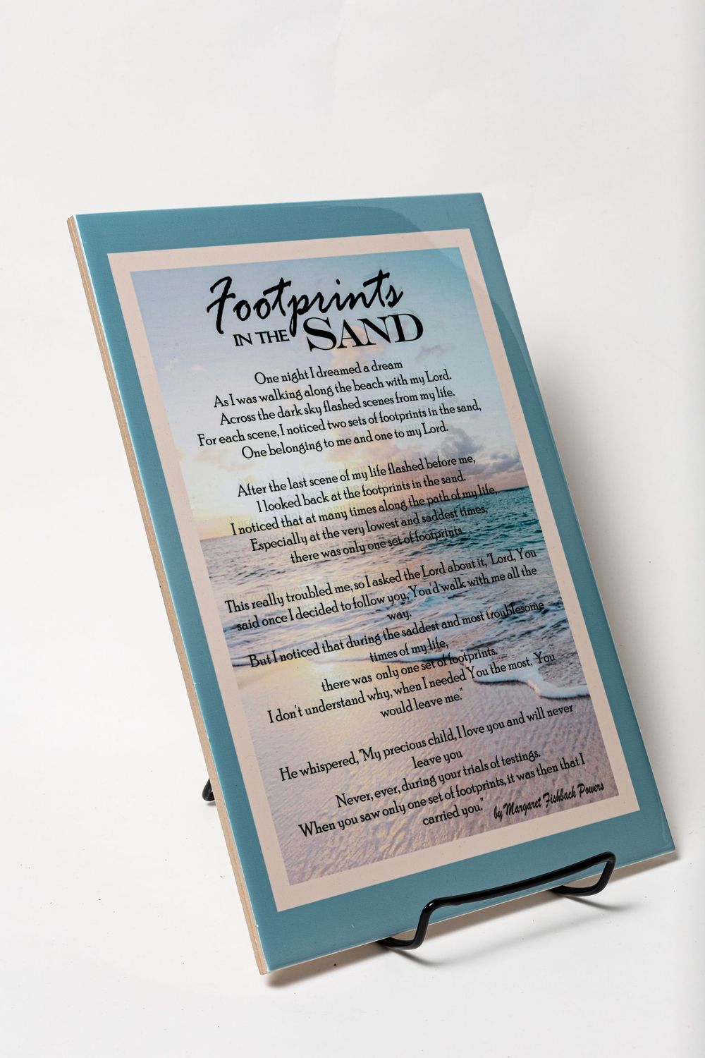 Footprints in the Sand - Inspirational Plaque (8x12)