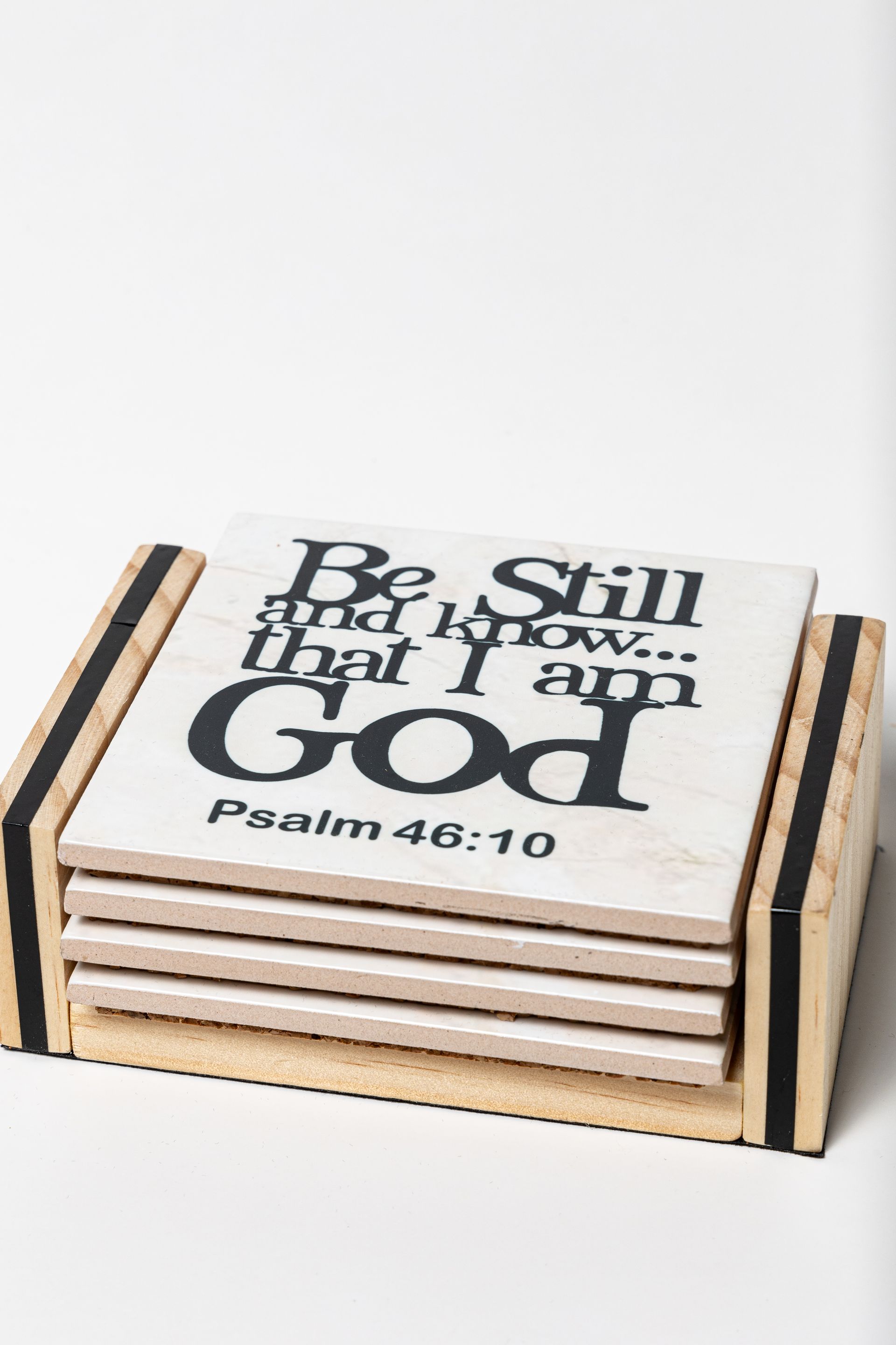 Pick ANY 4 VERSES - Ceramic Coaster Set with Holder