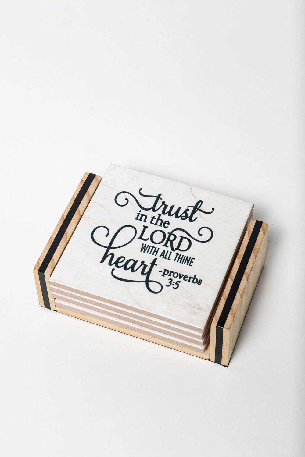 Pick ANY 4 VERSES - Ceramic Coaster Set with Holder