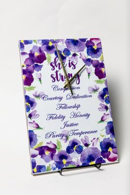 Wall-Mountable "She is Strong" Inspirational Clock Plaque (8x12)