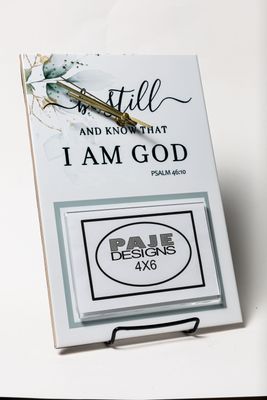 Wall-Mountable "Be Still" Inspirational Photo Clock *vertical frame* (8x12)