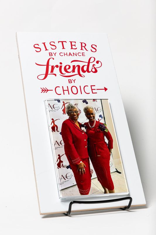 "Sisters by Chance" - Inspirational Photo Plaque (6x12)