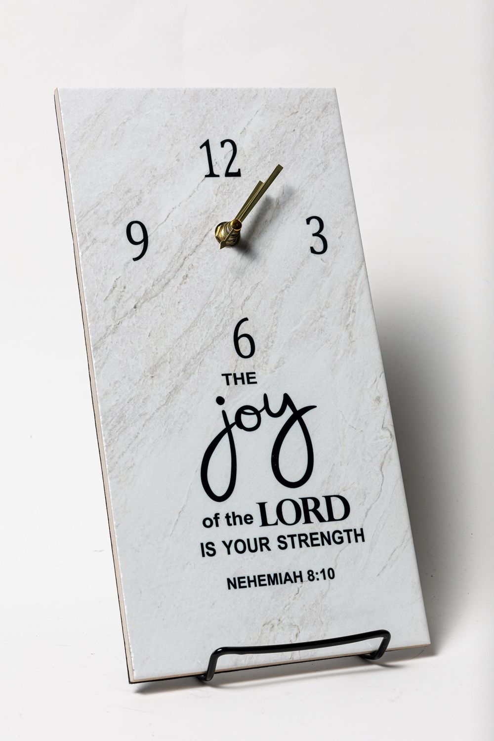 Wall-Mountable "Joy of the Lord" Inspirational Clock *vertical frame* (6x12)