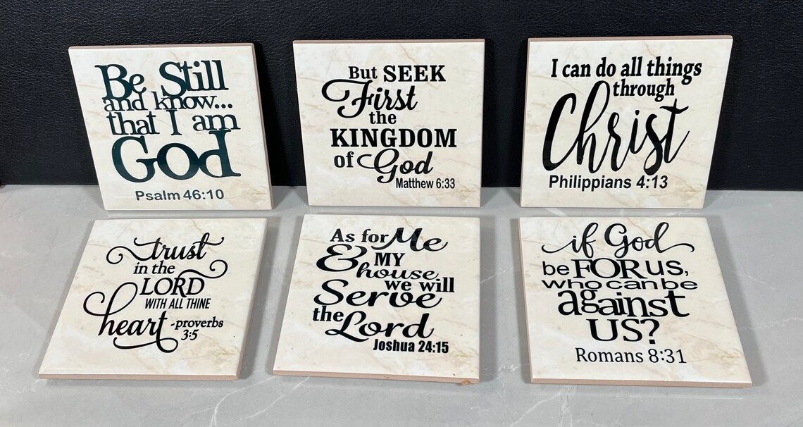 Pick 1: 3-in-1 Scripture Hotplate & Countertop Plaque - Natural Stone (6x6)