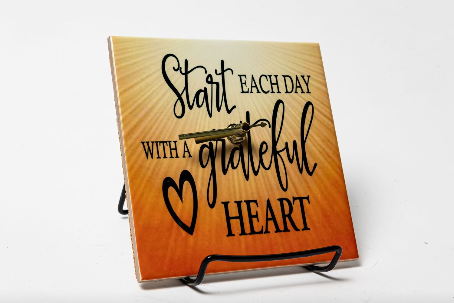 Start Each Day - Desk-Size Scripture Mini Clock (6x6)