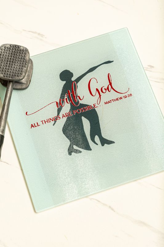Easy-Care Cutting Board - Scripture *Maya Angelou Collection* (11x11)