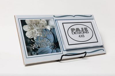 Family Love - Inspirational Photo Plaque *Blue Floral design* (6x12)