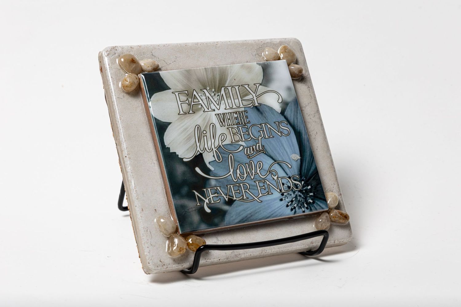 3-in-1 Family Love Hotplate  - Natural stone w/ resin (6x6)