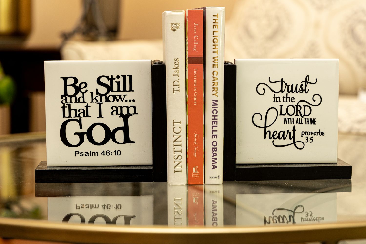 Pick 2 Verses: Scripture (Natural Stone Plaques) Bookend Organizers