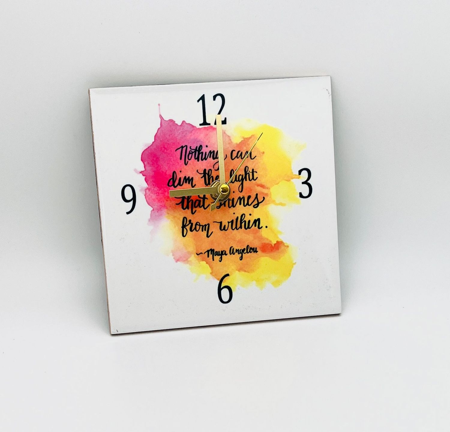 Shine Within Desk Clock 6x6 Inches