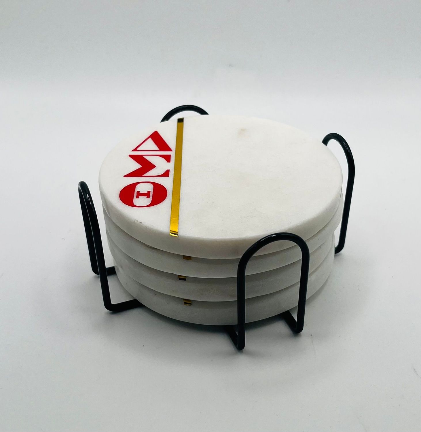 White Marble Coaster Set