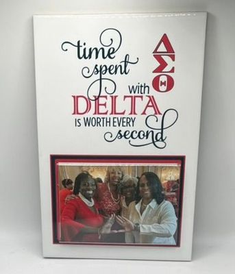 Delta Inspirational "Time Spent" Photo Plaque with Easel 8x8 inch