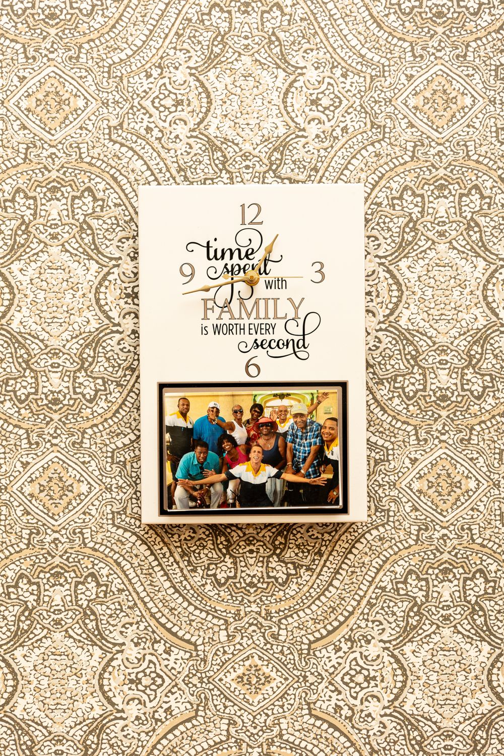 Family "Time Spent" Inspirational Photo Wall Clock 8x12
