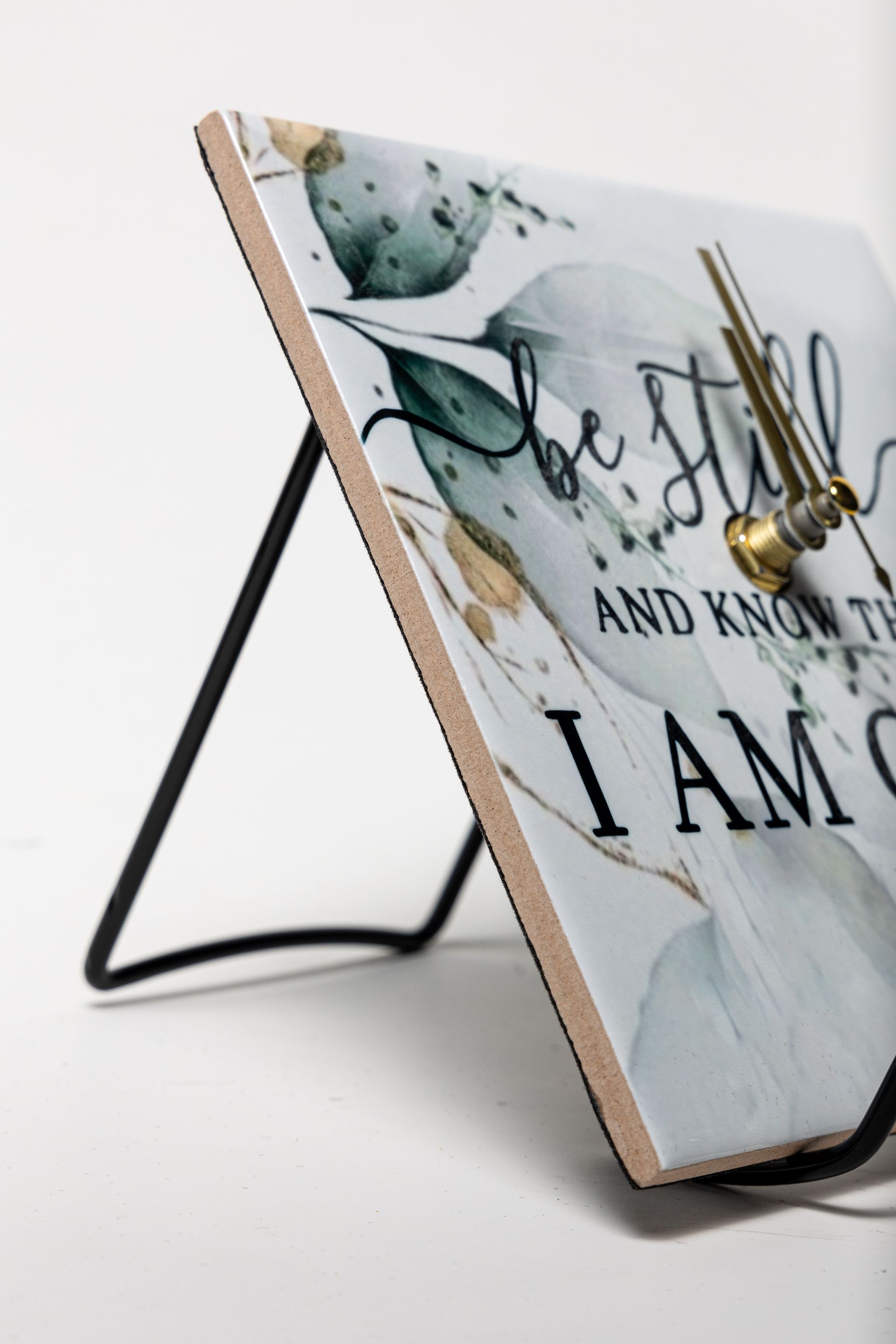 Be Still - Desk-Size Scripture Mini Wall Clock 4x4 inches