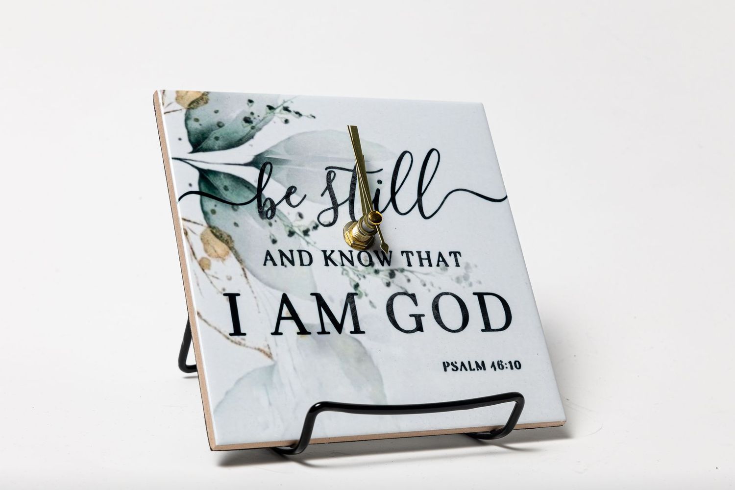 Be Still - Desk-Size Scripture Mini Wall Clock 4x4 inches