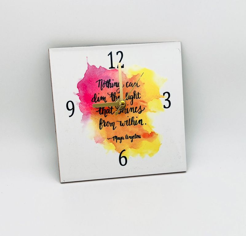 Shine Within Desk Wall Clock 6x6 inches