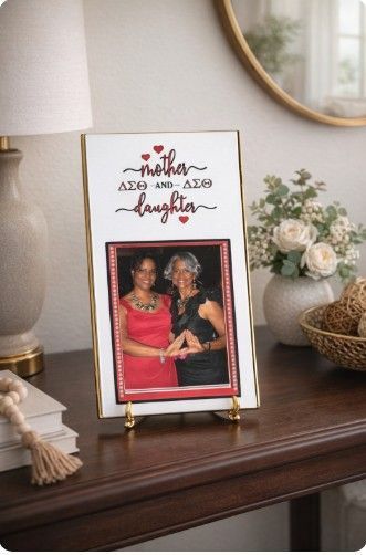 Delta Mother & Daughter Legacy Photo Plaque with Easel