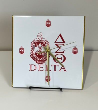 Delta Greek Letters Wall Clock 8x8 inches